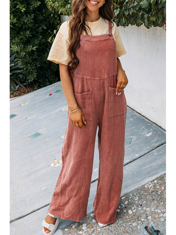 Zwarte Jumpsuit Dames Met Brede Pijpen Katoen 5