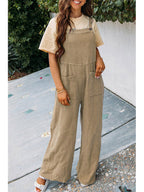Zwarte Jumpsuit Dames Met Brede Pijpen Katoen 6