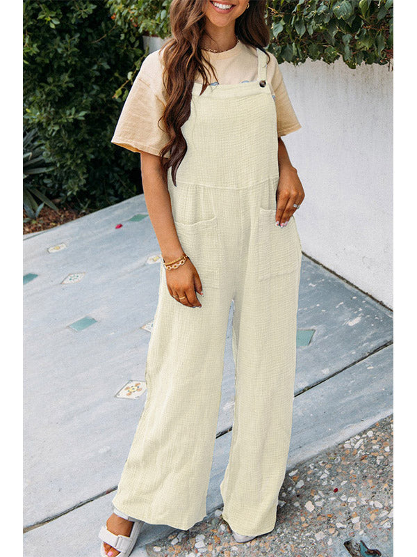 Zwarte Jumpsuit Dames Met Brede Pijpen Katoen 9