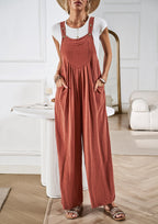 Zwarte Jumpsuit Dames Viscose Met Brede Pijpen 5