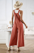Zwarte Jumpsuit Dames Viscose Met Brede Pijpen 7