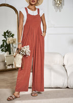 Zwarte Jumpsuit Dames Viscose Met Brede Pijpen 8