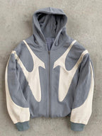 Zwarte Y2k contrasterende oversized hoodie met lange mouwen voor heren 4