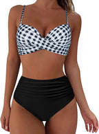 Belle High Waisted Kleurrijke Damesbikini Comfortabele Zomerbikini Met Stretchmateriaal En Verstelbare Pasvorm