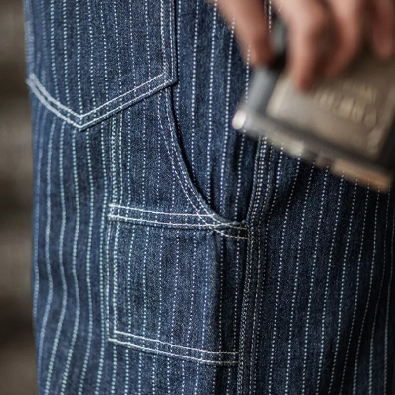 Heren Vintage-Inspiratie Indigo Denim Overalls