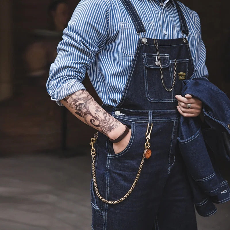 Heren Vintage-Inspiratie Indigo Denim Overalls