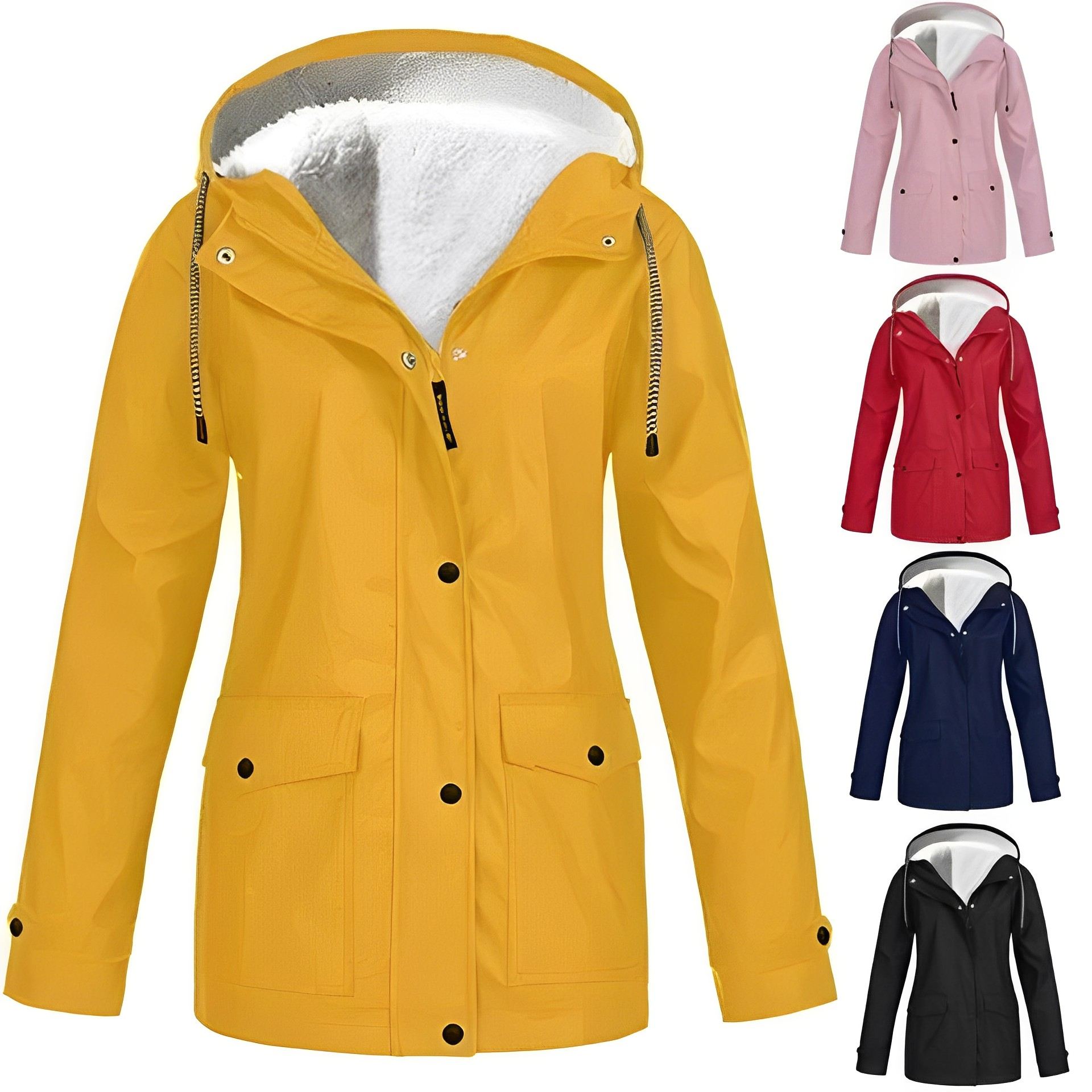 Regenjas Polyester Met Fleecevoering Voor Winterregen
