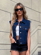 Mouwloze Dames Spijkerjas - Tijdloos, veelzijdig denim-item