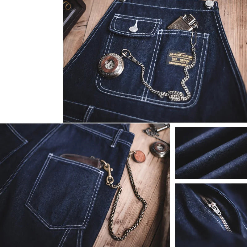 Heren Vintage-Inspiratie Indigo Denim Overalls