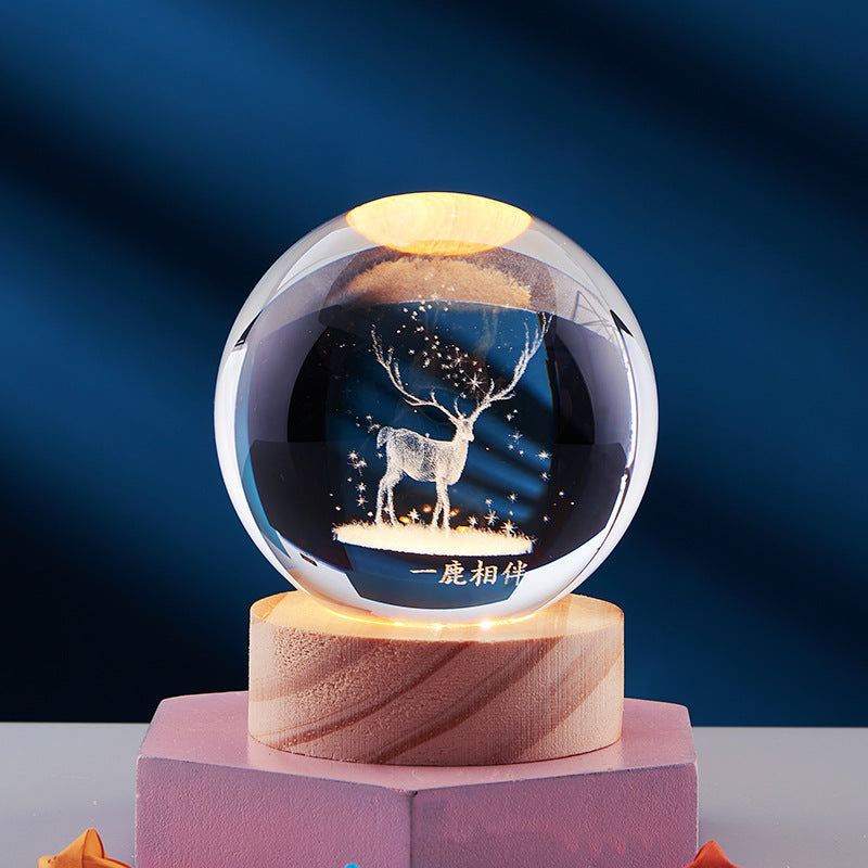 3D Led Nachtlamp Kristallen Ontwerp Met Betoverende Sfeer
