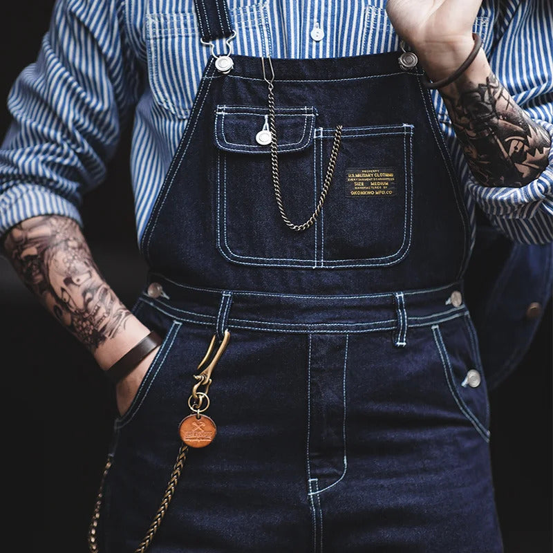 Heren Vintage-Inspiratie Indigo Denim Overalls