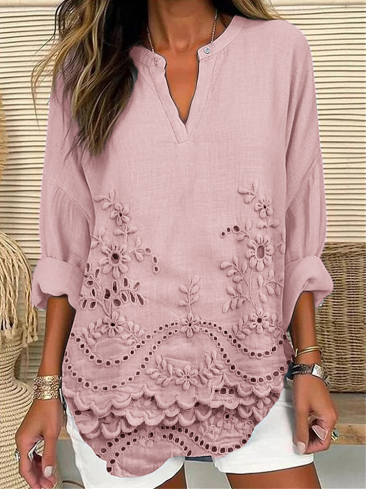Elegante Gedrukte Top met Bloemenprint voor Dames In Luchtige Stijl
