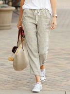 Damesbroeken Relaxed Fit Elastische Taille met Koord Lichtgewicht Casual Wear voor Dagelijks Gebruik