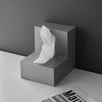 Moderne Abstracte Tissuebox van Kunststof met Grote Uitgiftegleuf – L-vormig Ontwerp voor Thuis en Kantoor