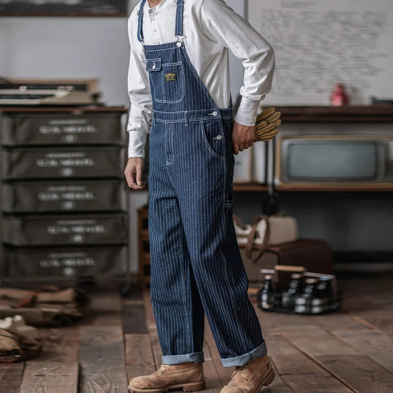 Heren Vintage-Inspiratie Indigo Denim Overalls