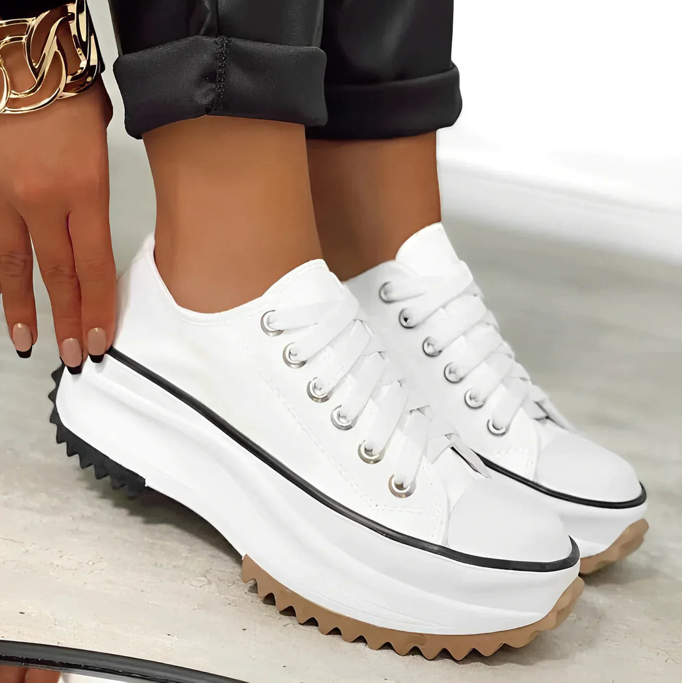 Platform Sneakers Dames Canvas Casual Chunky Zool Schoenen