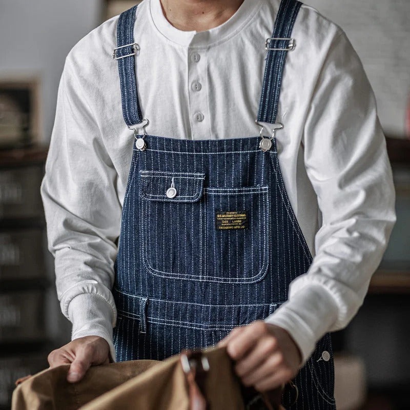 Heren Vintage-Inspiratie Indigo Denim Overalls