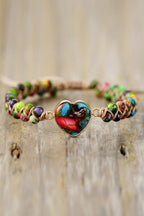 Charmante hartvormige armband met natuurlijke steenaccenten