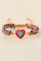 Charmante hartvormige armband met natuurlijke steenaccenten