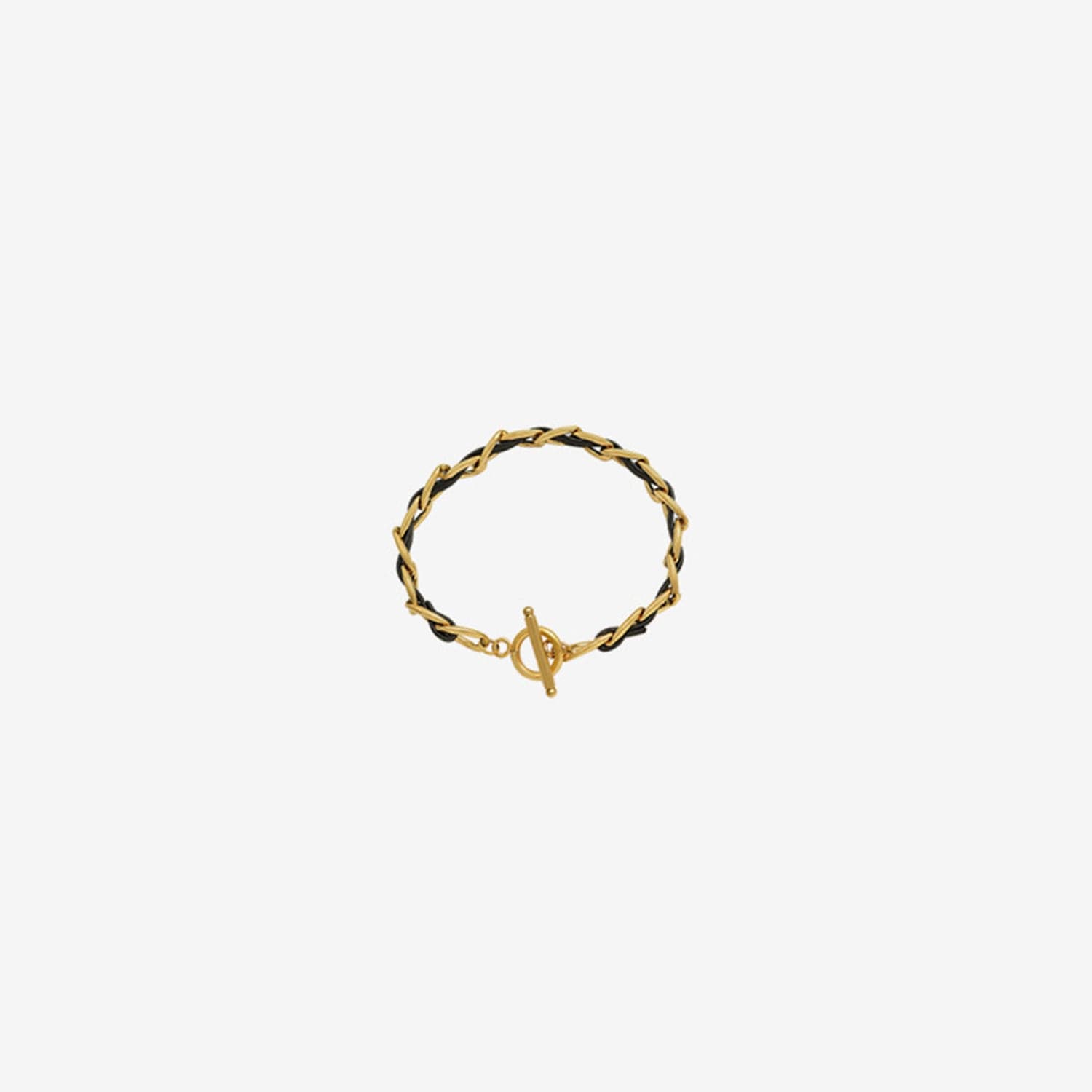 Elegante leren kettingarmband met 18K gouden plating voor stijlvolle aantrekkingskracht