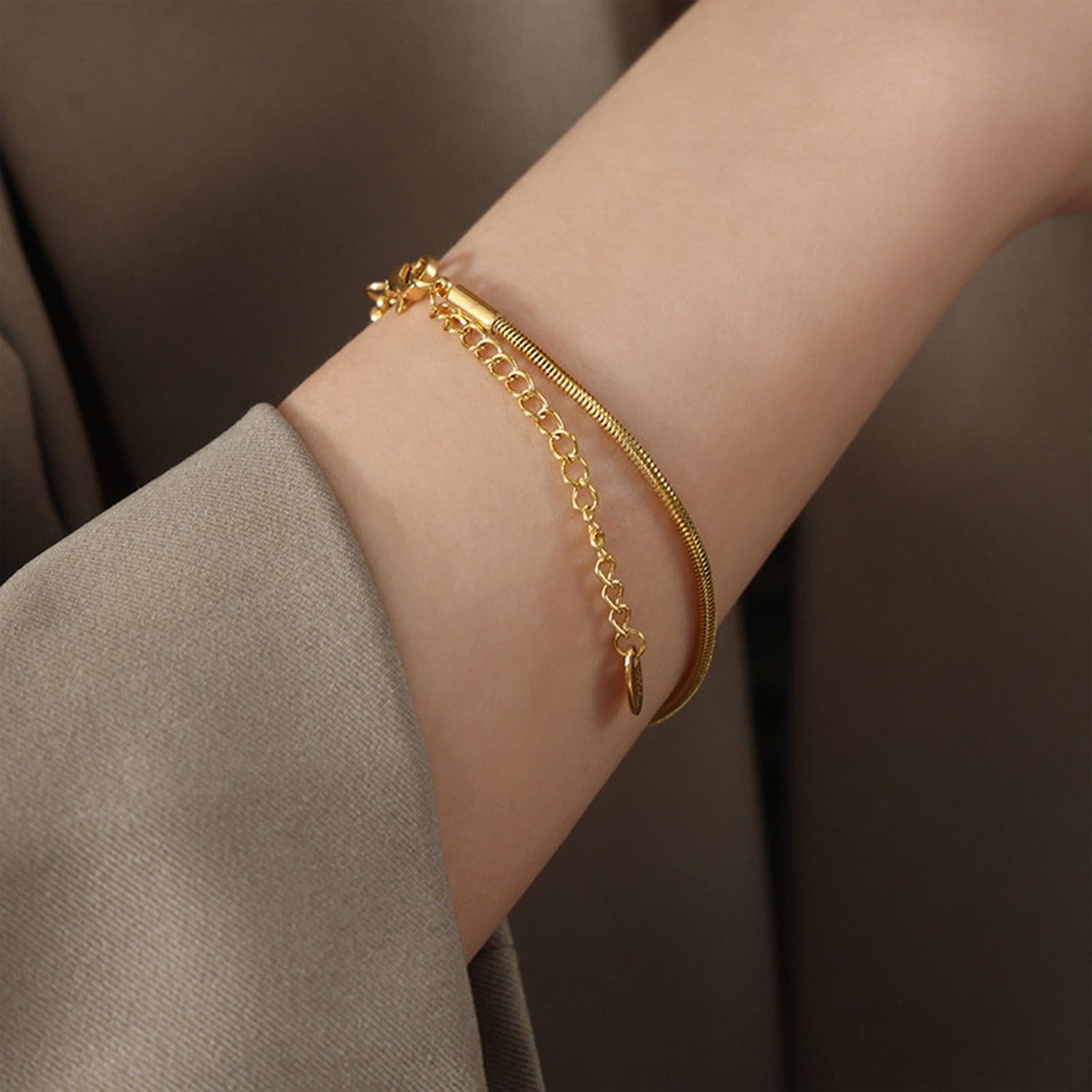 Elegante 18K vergulde minimalistische armband voor dagelijks gebruik