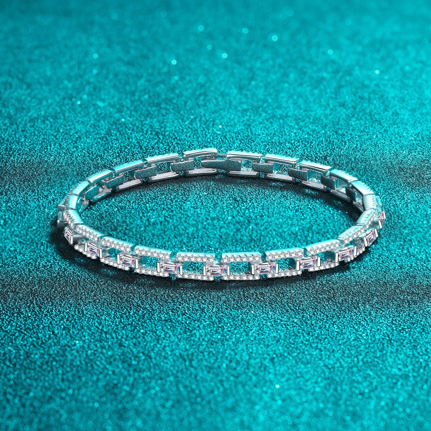 Elegante 3,2 karaat moissaniet armband in 925 sterling zilver