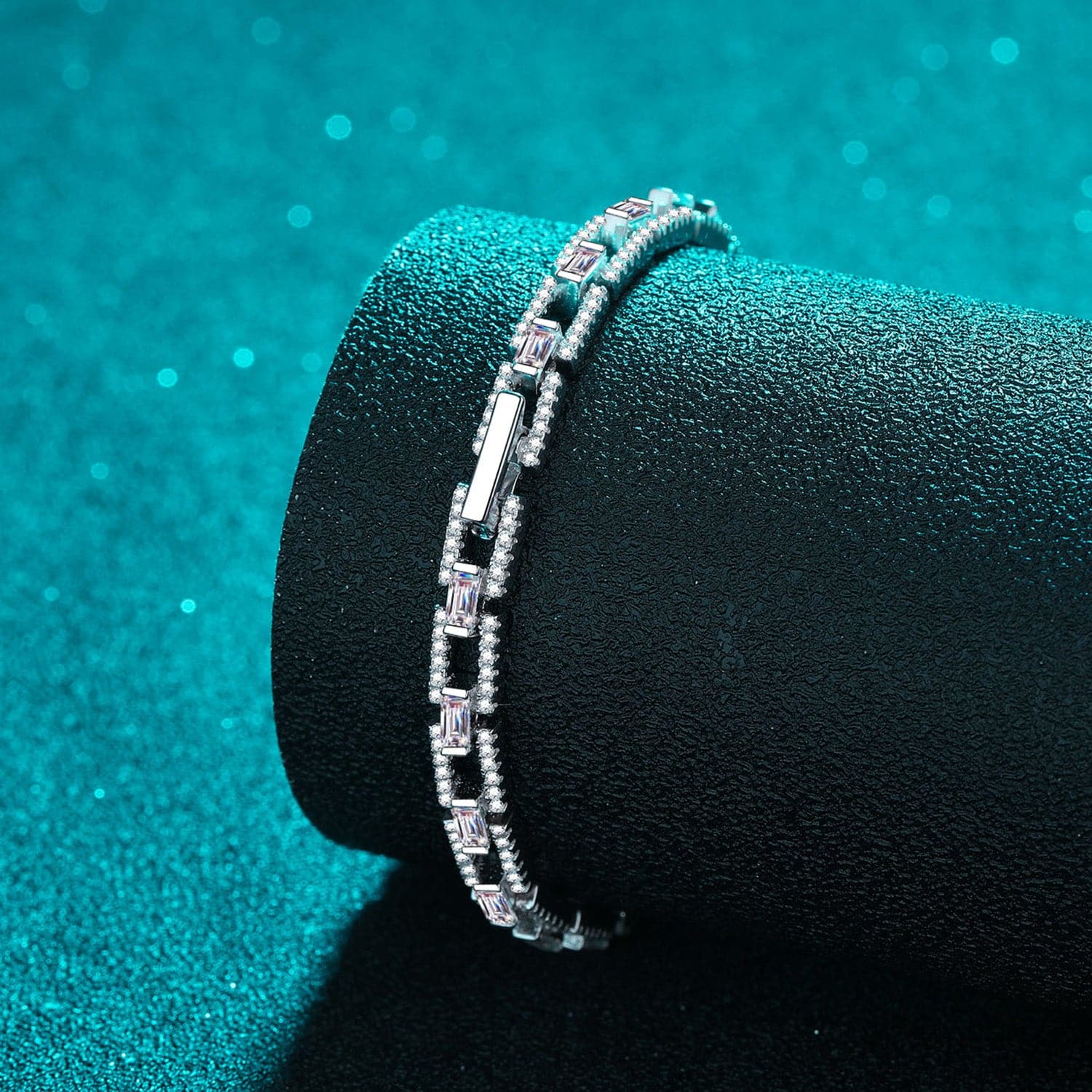 Elegante 3,2 karaat moissaniet armband in 925 sterling zilver