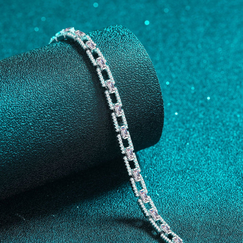 Elegante 3,2 karaat moissaniet armband in 925 sterling zilver