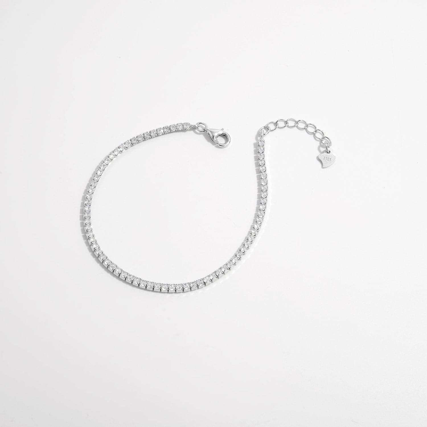 Elegante 925 sterling zilveren armband met zircon inleg