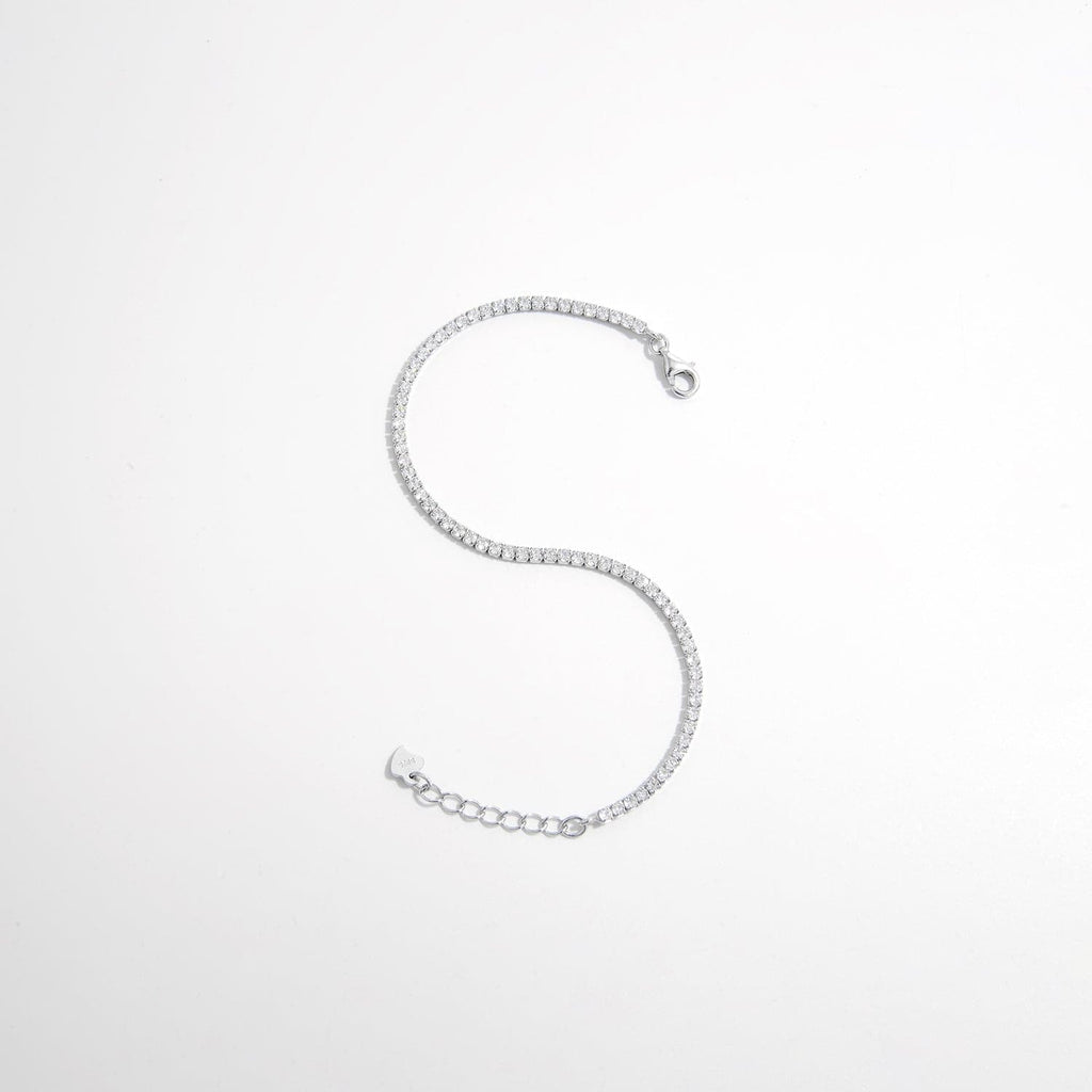 Elegante 925 sterling zilveren armband met zircon inleg