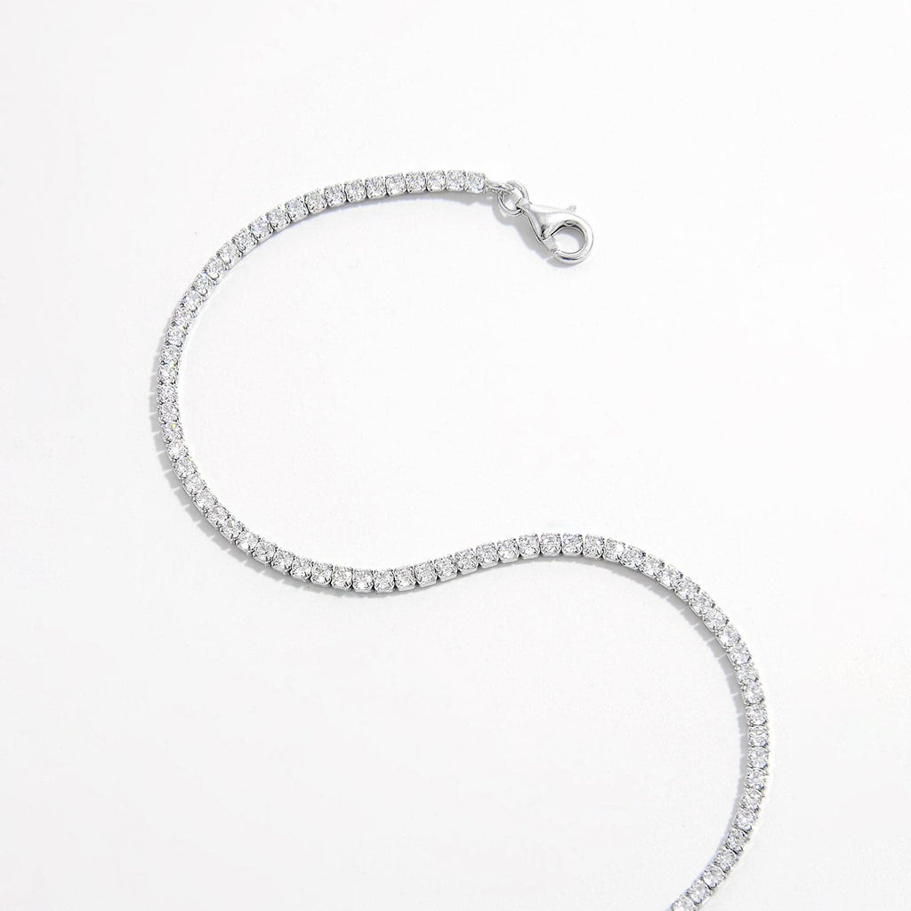 Elegante 925 sterling zilveren armband met zircon inleg