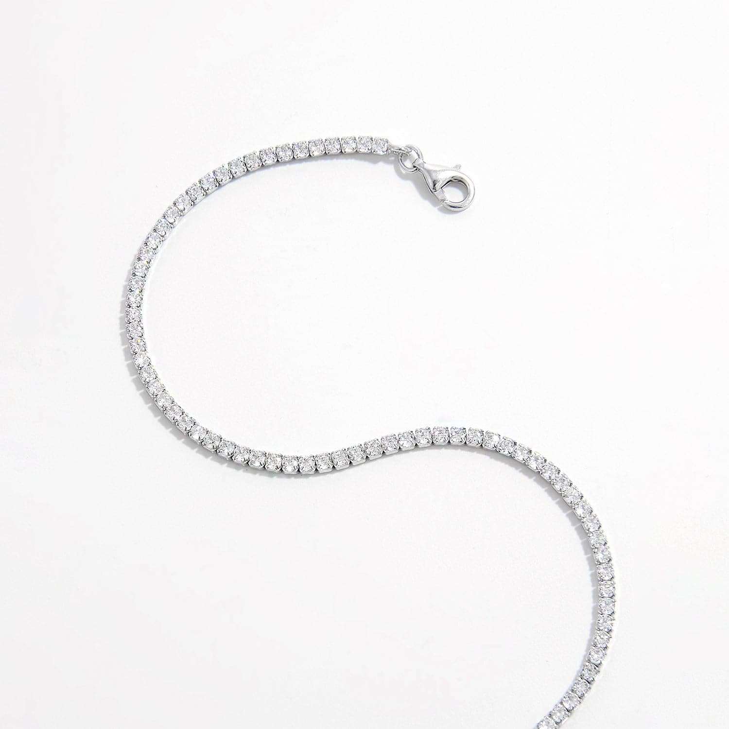 Elegante 925 sterling zilveren armband met zircon inleg