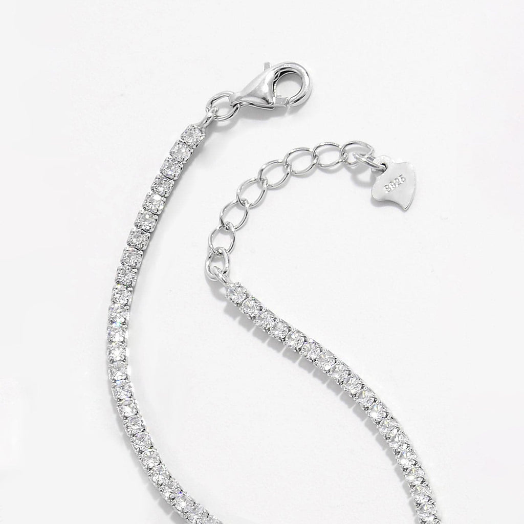 Elegante 925 sterling zilveren armband met zircon inleg