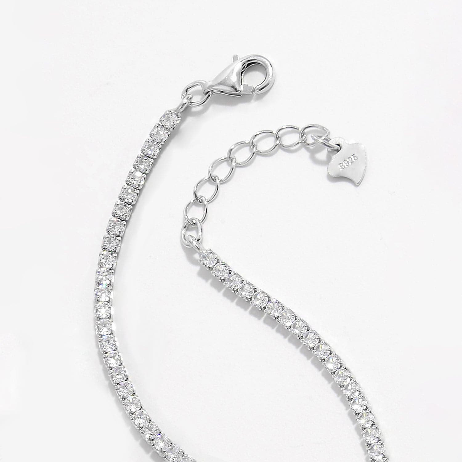 Elegante 925 sterling zilveren armband met zircon inleg