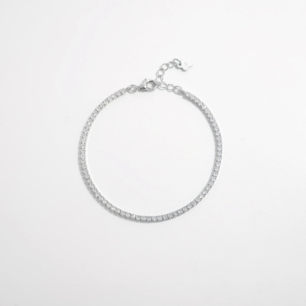Elegante 925 sterling zilveren armband met zircon inleg
