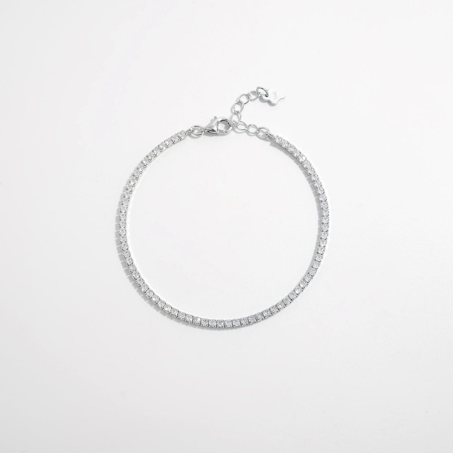 Elegante 925 sterling zilveren armband met zircon inleg