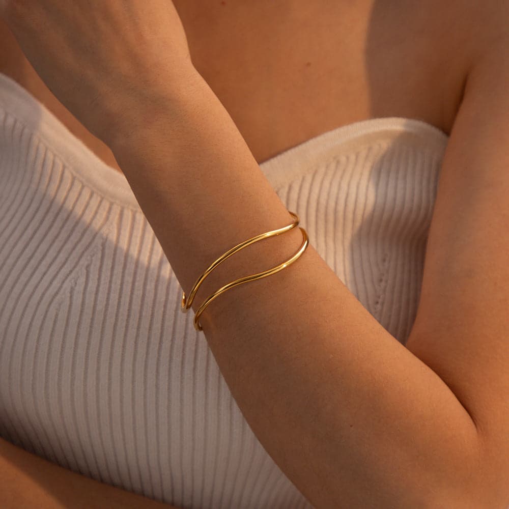 Elegante vergulde roestvrijstalen armband