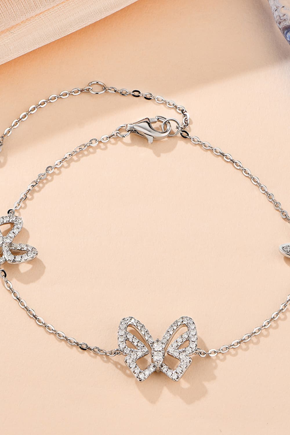 Elegante Moissanite Vlinderarmband in Zilver