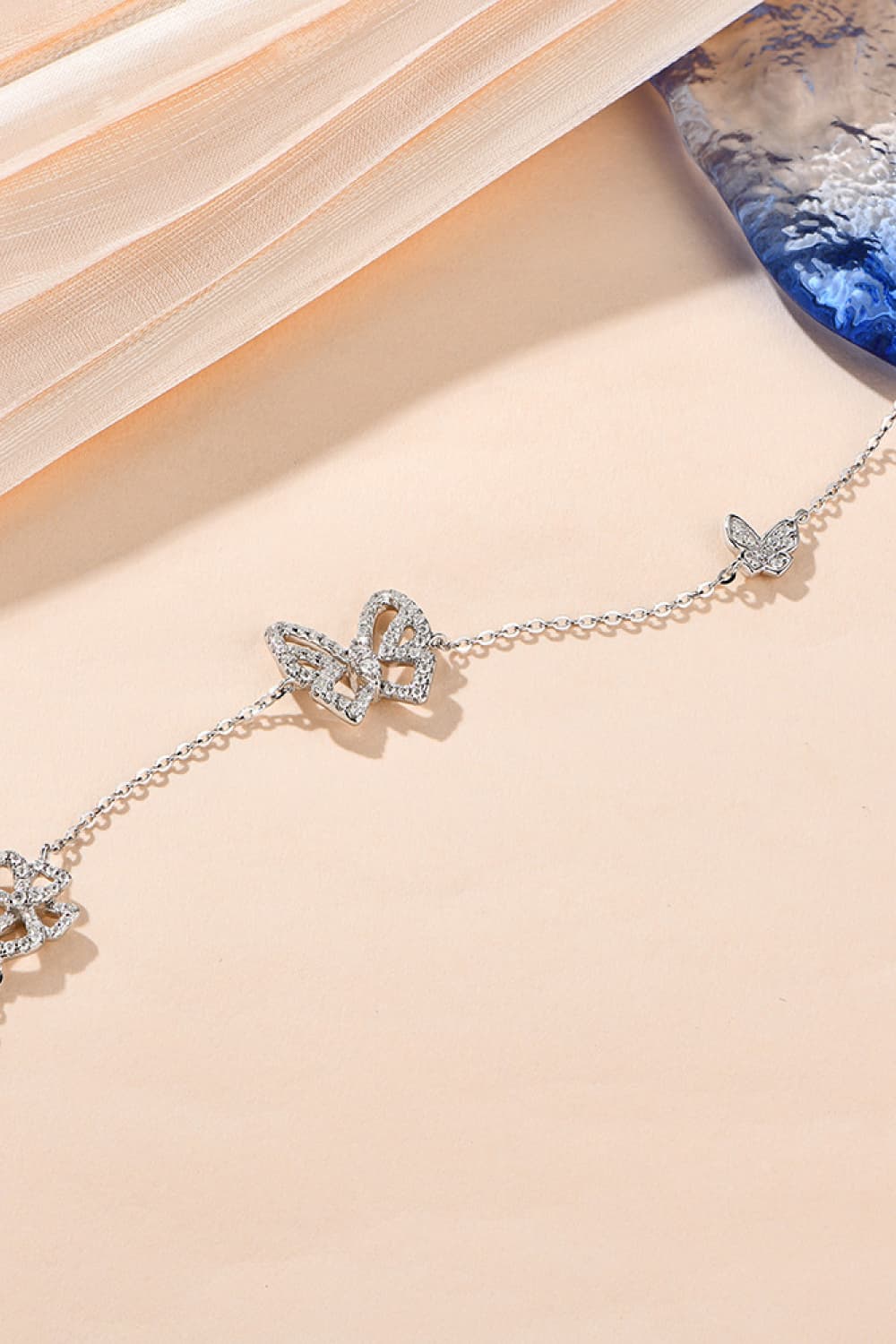 Elegante Moissanite Vlinderarmband in Zilver