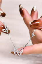 Elegante Moissanite Vlinderarmband in Zilver