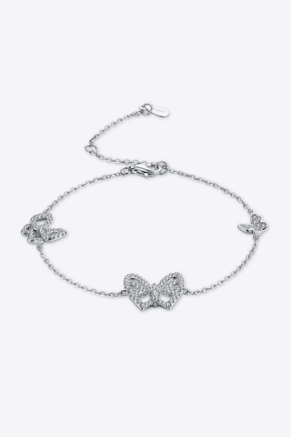 Elegante Moissanite Vlinderarmband in Zilver