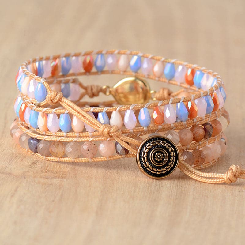 Elegante Opal en Kristallen Kralen Armband