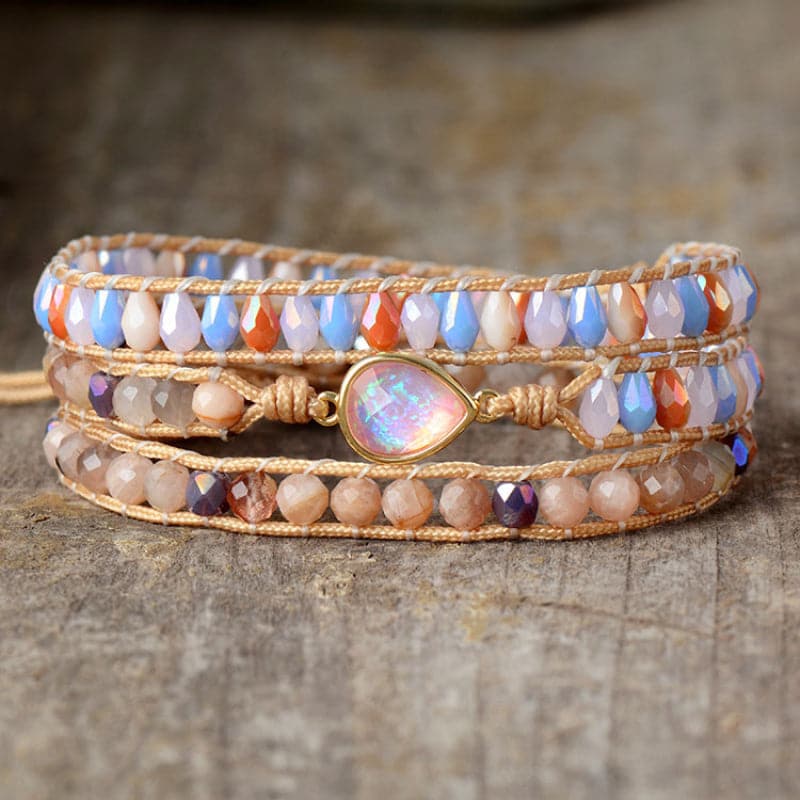 Elegante Opal en Kristallen Kralen Armband