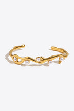 Elegante open cuff armband met synthetische parel