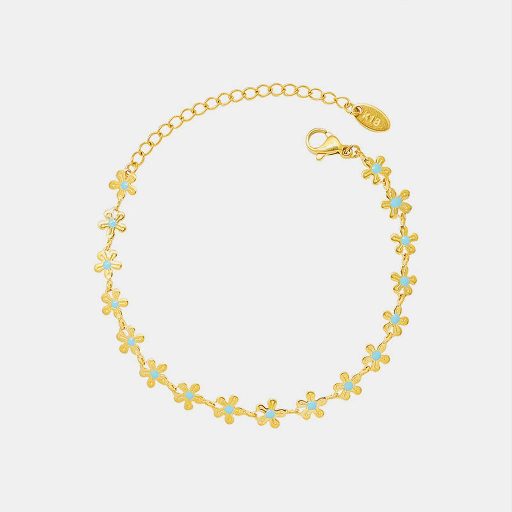 Elegante titanium stalen olie druppel bloem armband