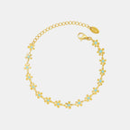 Elegante titanium stalen olie druppel bloem armband