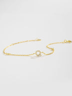 Elegante zirconium en sterling zilveren armband met gouden accenten