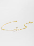 Elegante zirconium en sterling zilveren armband met gouden accenten