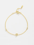 Elegante zirconium en sterling zilveren armband met gouden accenten