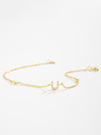 Elegante zirconium en sterling zilveren armband met gouden accenten